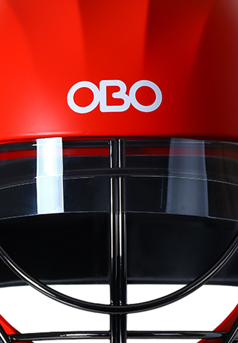 OBO ROBO ABS Helmet (Red) + Blinders
